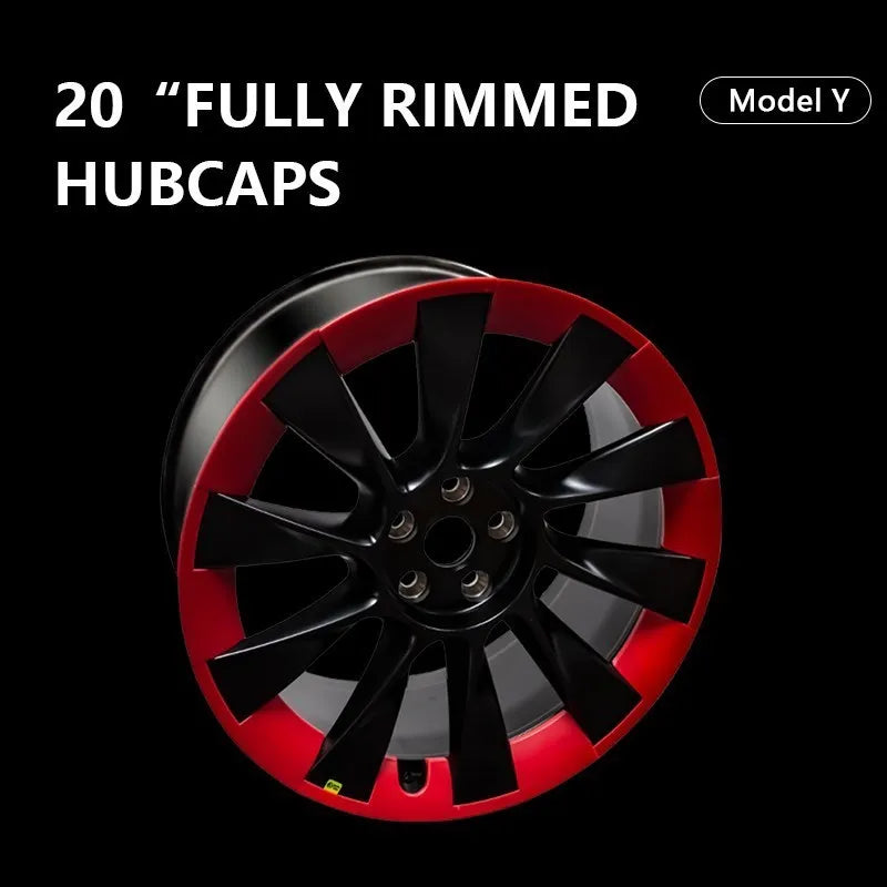 For Tesla Model Y 20Inch Hub Cap Patch Wheel Protectors Abs Hubcap Stickers Luminous Wheel Hub Cover Auto Exterior Accessories
