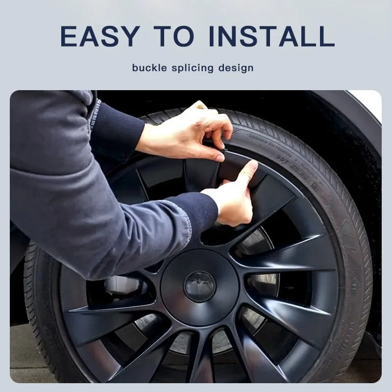 For Tesla Model Y 20Inch Hub Cap Patch Wheel Protectors Abs Hubcap Stickers Luminous Wheel Hub Cover Auto Exterior Accessories