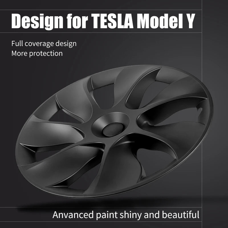 4PCS Wheel Cover For Tesla Model Y 19 Inch Right&Left Hubcaps Cyclone Style Wheel Cover Replacement Accessories