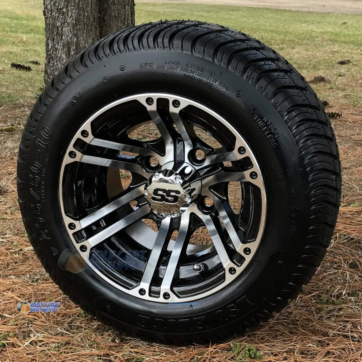 Golf Cart Wheels and 205/50-10 DOT Low Profile Golf Cart Tires Combo-SET OF 4