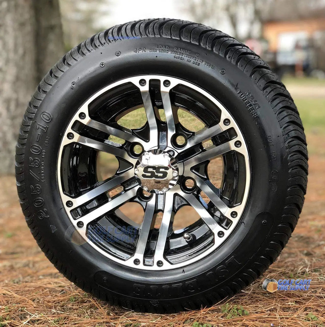 Golf Cart Wheels and 205/50-10 DOT Low Profile Golf Cart Tires Combo-SET OF 4