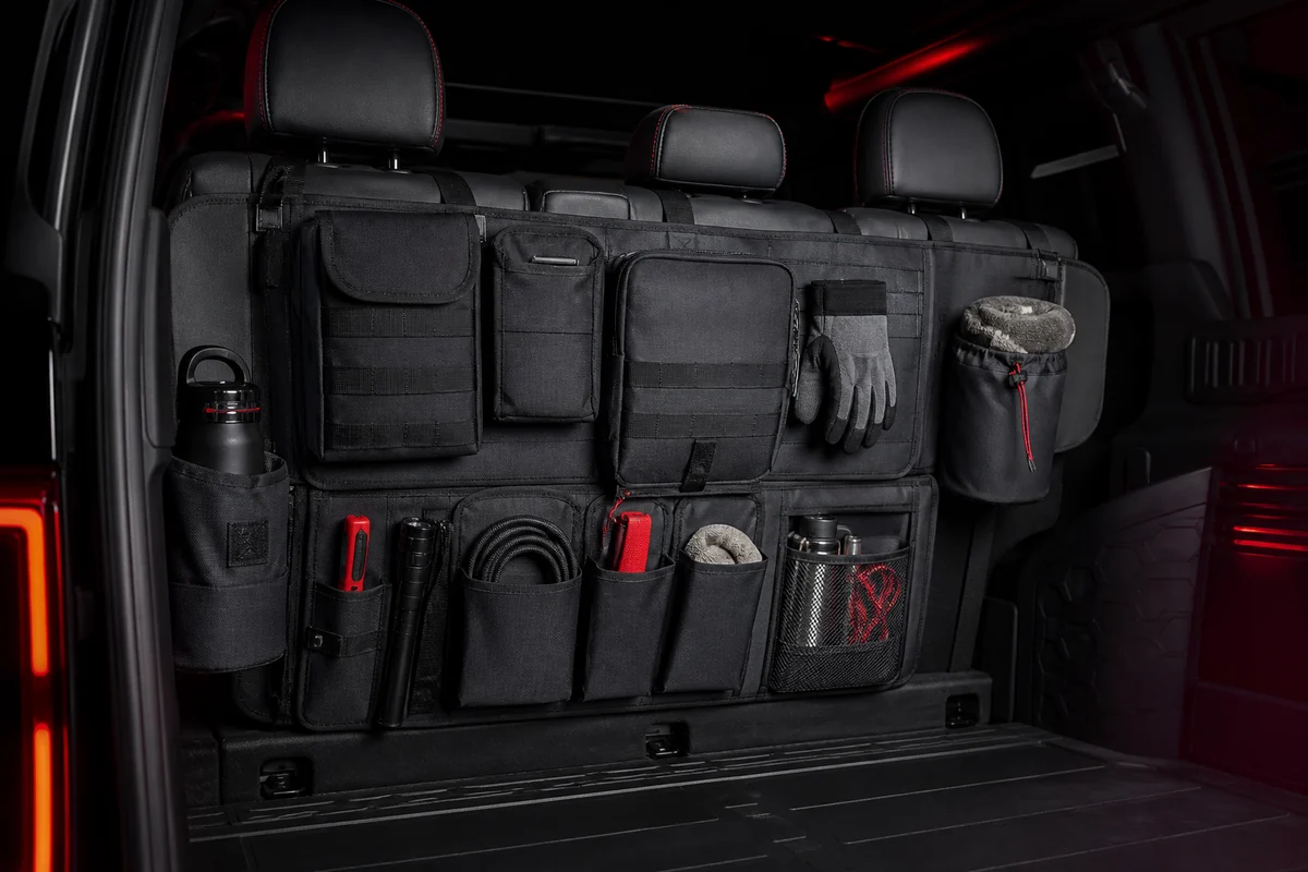 Truck and SUV cargo and seat-back organization gear