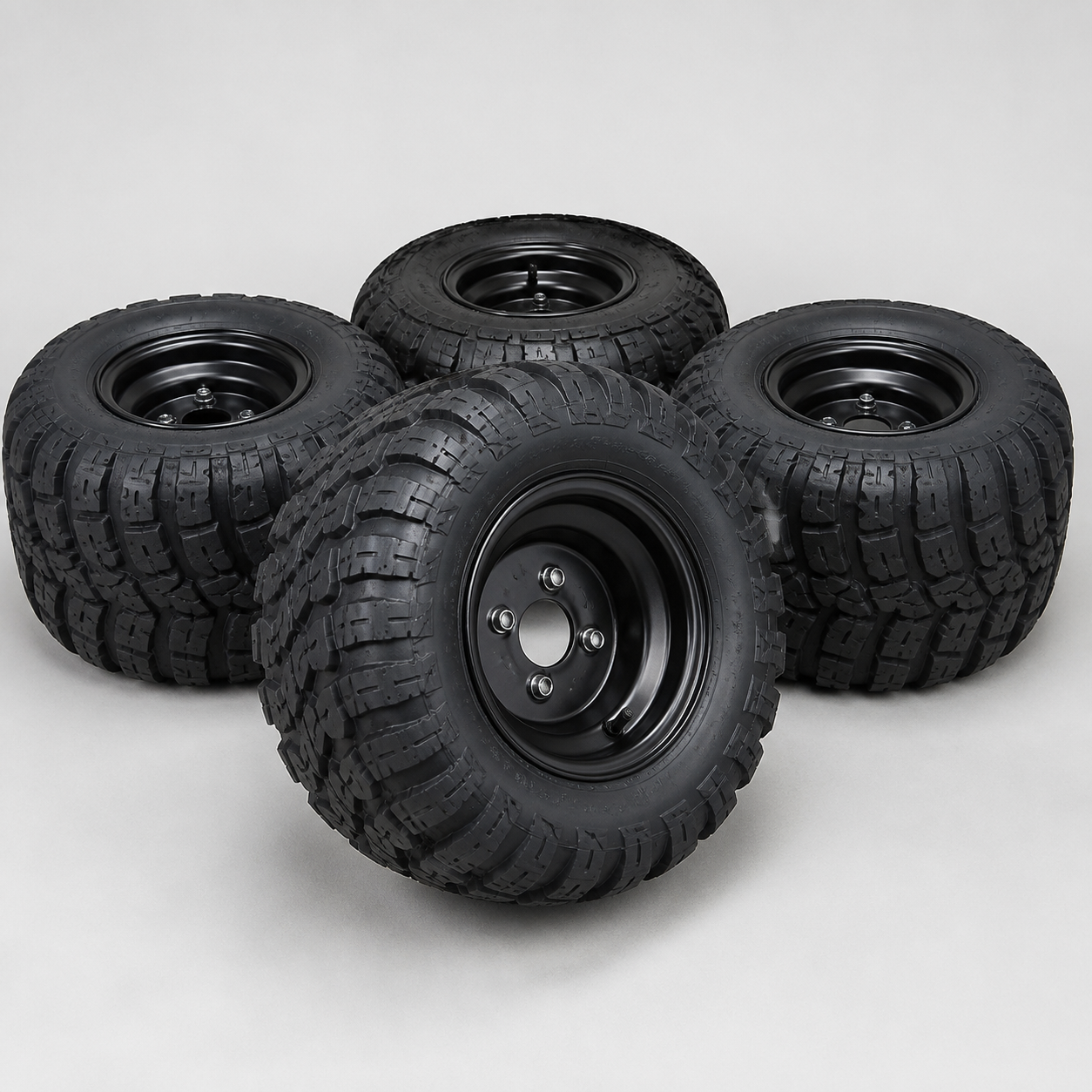 12-Inch Steel All-Terrain Golf Cart Wheel & Tire Set