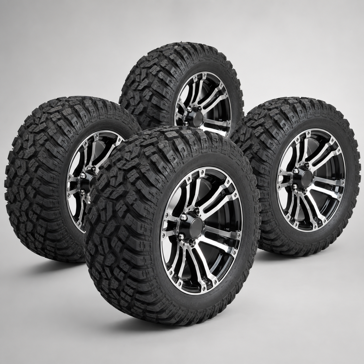 14-Inch All-Terrain Golf Cart Wheel & Tire Set