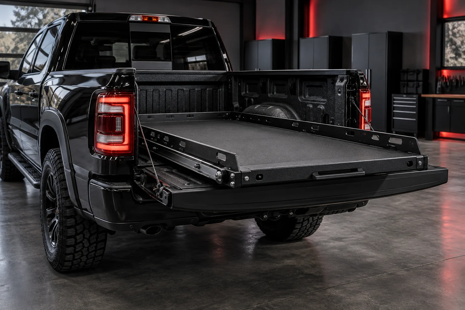 Heavy-Duty Slide-Out Truck Bed Cargo Tray