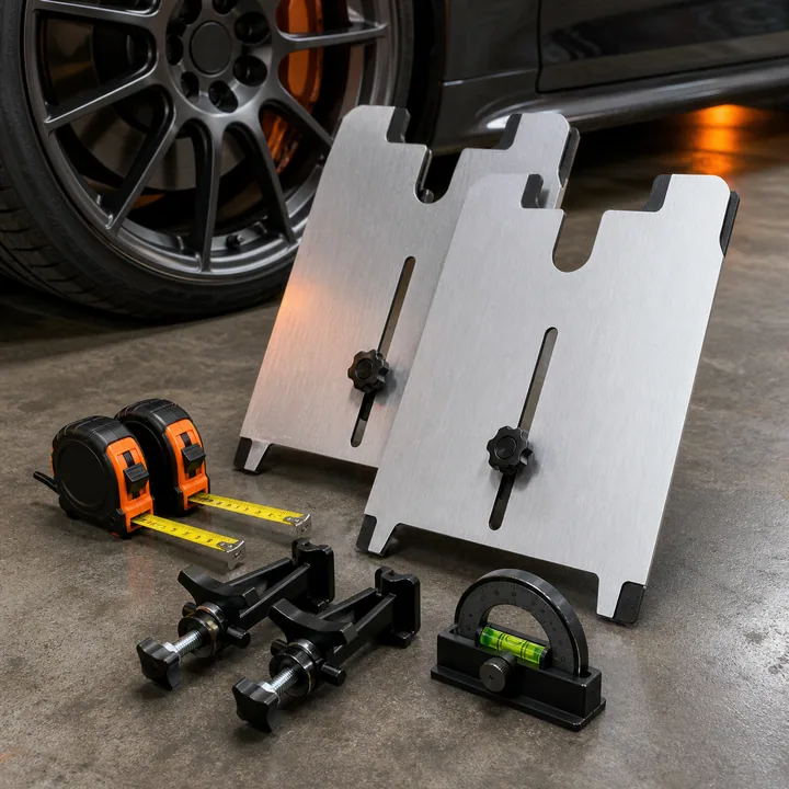 Representative wheel alignment tool kits