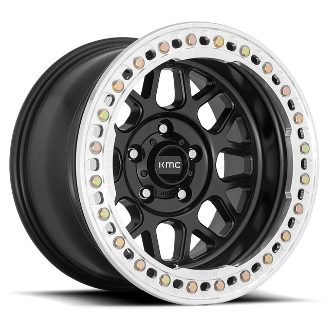 KMC Grenade Crawl Beadlock 17" Satin Black wheel
