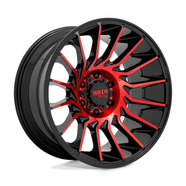 Moto Metal MO807 20" Gloss Black Mach w/ Red Tint wheel