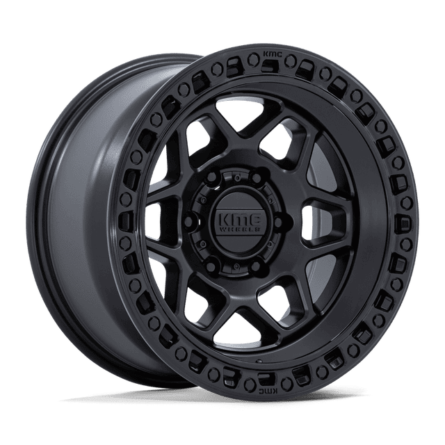 KMC Torx 17" Matte Black w/ Gloss Black Lip wheel