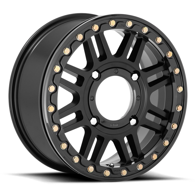KMC Cage Utv Beadlock 15" Satin Black w/ Gloss Black Rg wheel