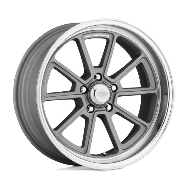 American Draft VN51081034412 - 18x10 / +12mm / 5X120.65 / Vintage Silver W/ Diamond Lip