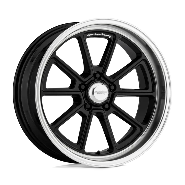 American Draft VN51088034300 - 18x8 / +0mm / 5X120.65 / Gloss Black W/ Diamond Cut Lip