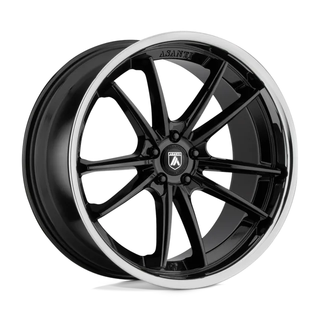 Asanti Sigma ABL23-22055635BK - 22x10.5 / +35mm / 5X112 / Gloss Black W/ Chrome Lip