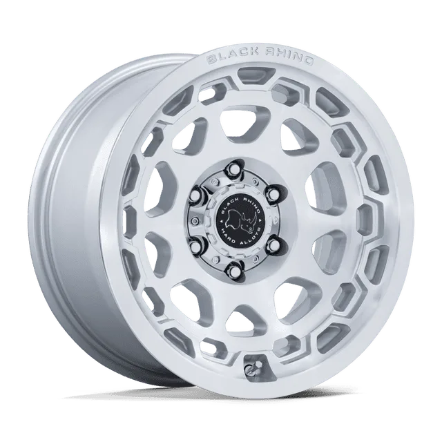 Black Congo BR026SD17855Q25 - 17x8.5 / +25mm / 5X130 / Gloss Silver W/ Machined Face