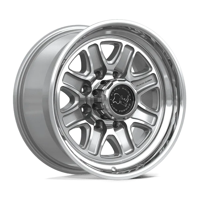 Black Echo BR032SD18908012 - 18x9 / +12mm / 8X165.1 / Gloss Silver W/ Machined Face