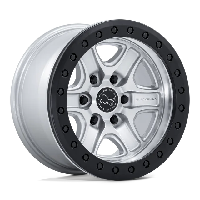 Black Echo Trail Lock Beadlock BR200SD17856825 - 17x8.5 / +25mm / 6X139.7 / Hyper Silver W/ Machined Face