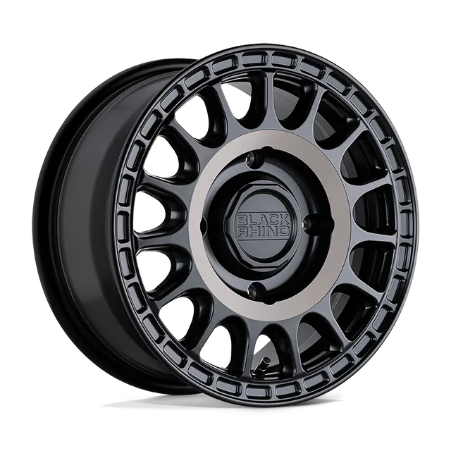 Black Sandstorm Utv 1570SND364110M80A - 15x7 / +36mm / 4X110 / Semi Gloss Black W/ Mach Tint