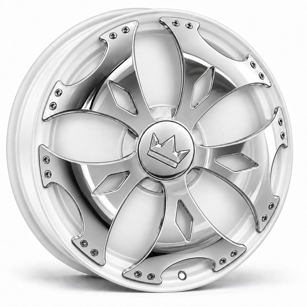 chrome spinner on white Smoothie rim