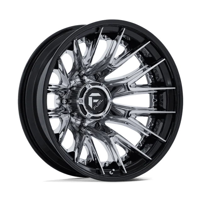 Fuel Catalyst Dually D40720829235 - 20x8.25 / -202mm / 8X200 / Chrome W/ Gloss Black Lip