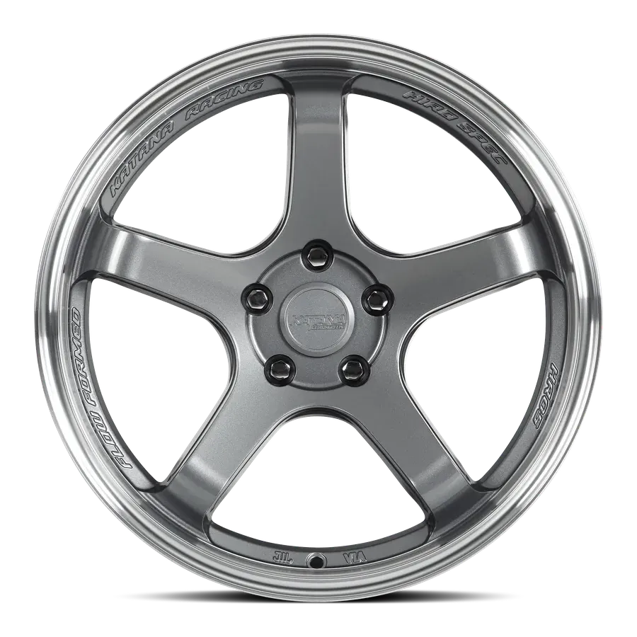 Katana Hr05 Gloss Gunmetal Machine Lip Gunmetal wheel