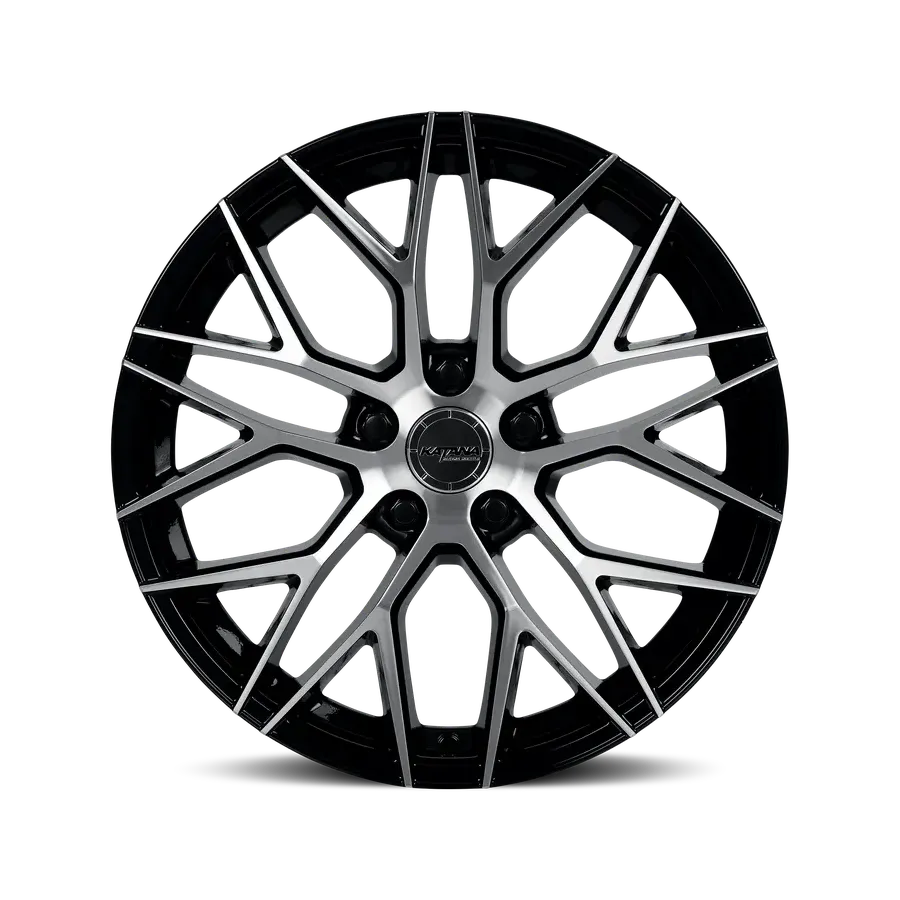 Katana Kr01 Glossy Black Machine Face Black wheel