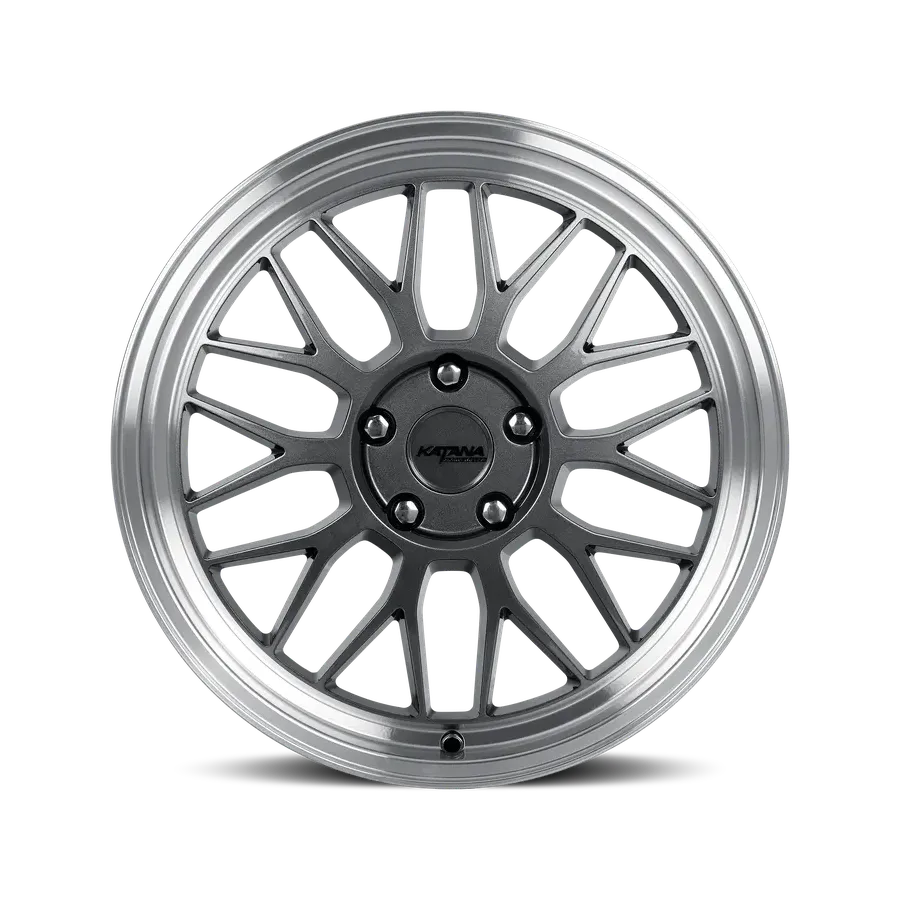Katana Kr06 Gloss Gunmetal Machine Lip Gunmetal wheel