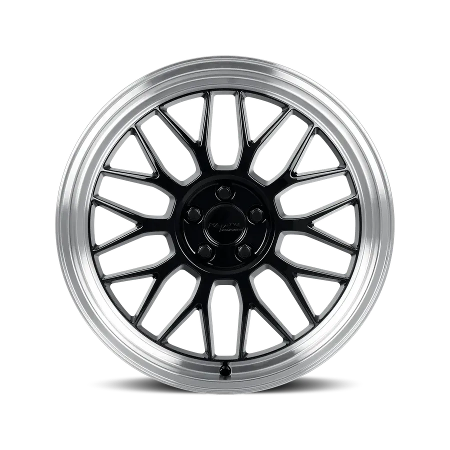 Katana Kr06 Glossy Black Machined Lip Black wheel
