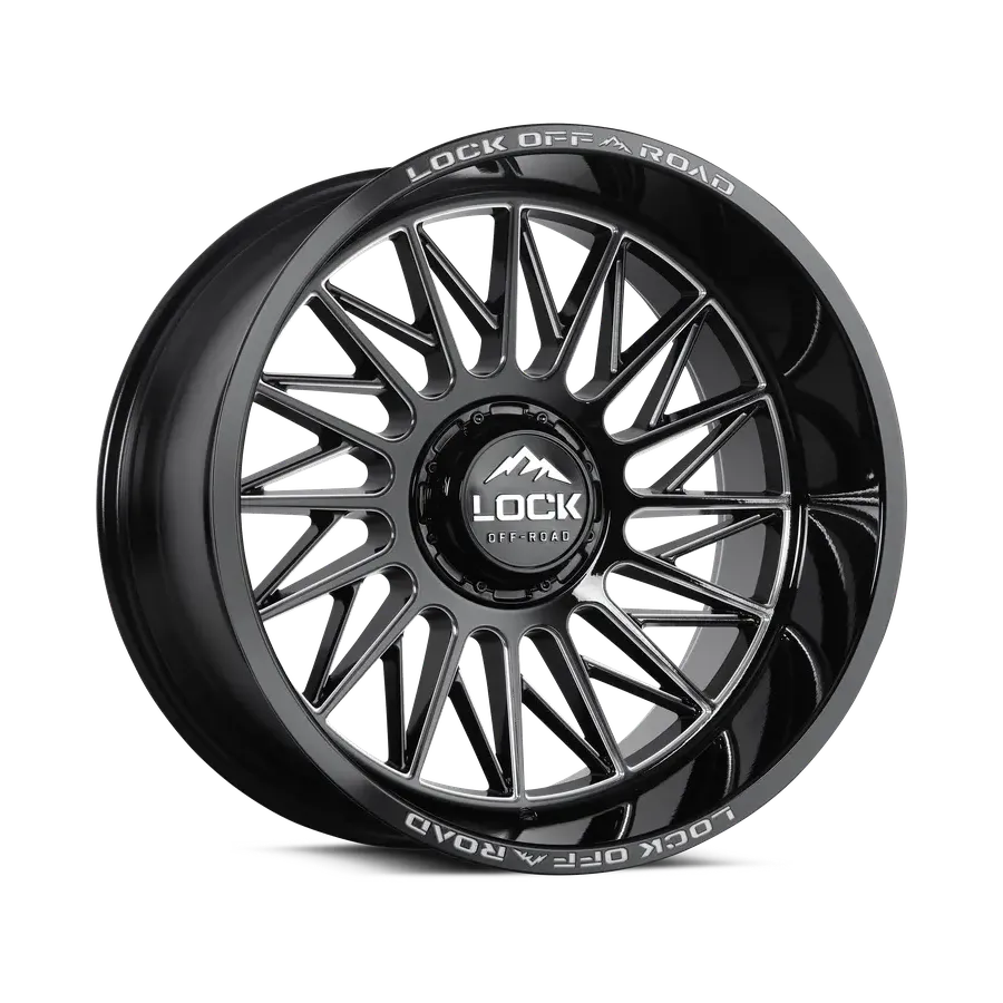 Lock Off-road Assault Gloss Black Milling wheel