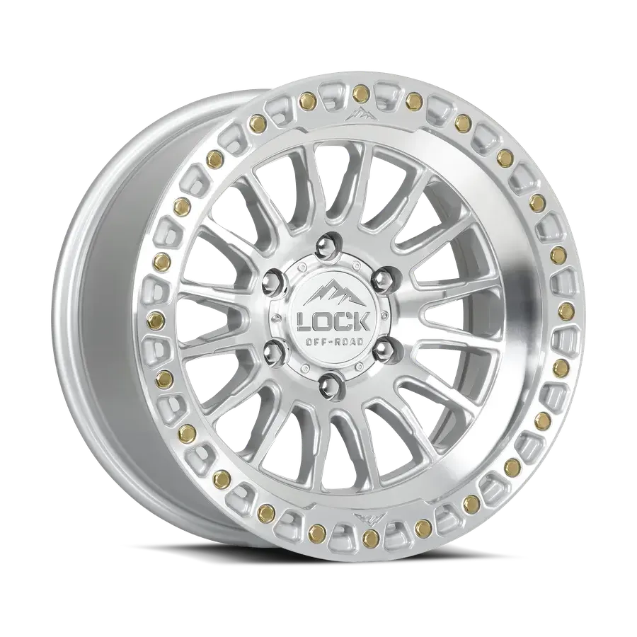 Lock Off-road Grit Machine With Clear Coat wheel