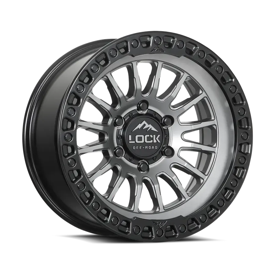 Lock Off-road Grit Matte Grey W Matte Black Ring wheel