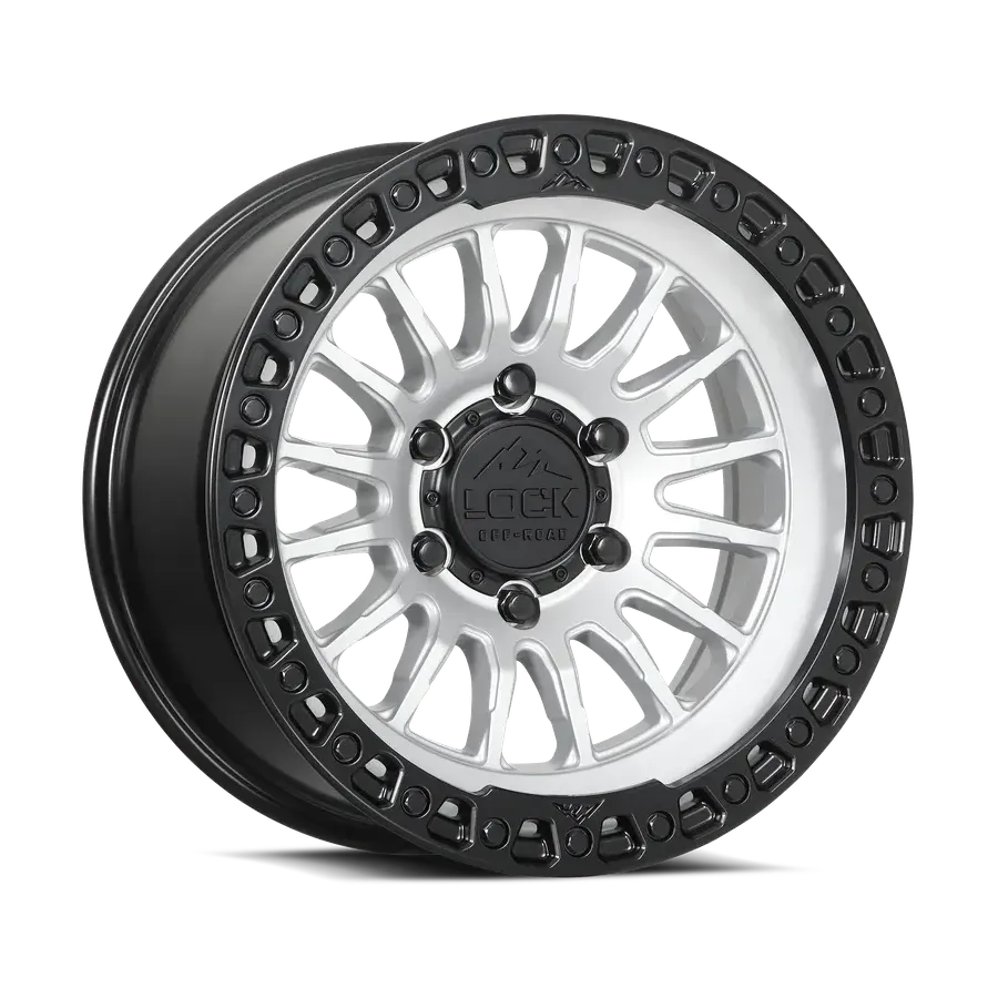 Lock Off-road Grit Matte Silver W Matte Black Ring wheel