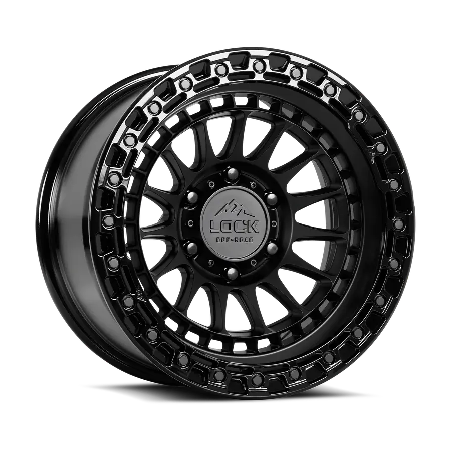 Lock Off-road Mojave Matte Black | Gloss Lip wheel