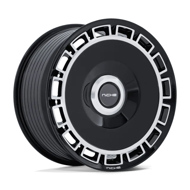 Niche Venice NC287BD20905N20 - 20x9 / +20mm / 5X112/5X120 / Gloss Black W/ Machined Face