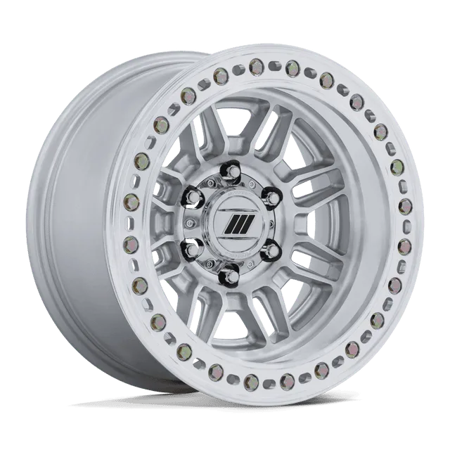 Pro Equalizer Beadlock PA208SD17905038N - 17x9 / -38mm / 5X127 / Gloss Silver W/ Machined Face