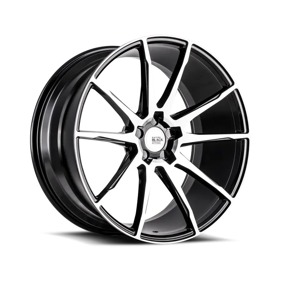 Savini Bm12 Gloss Black With Machined Face wheel