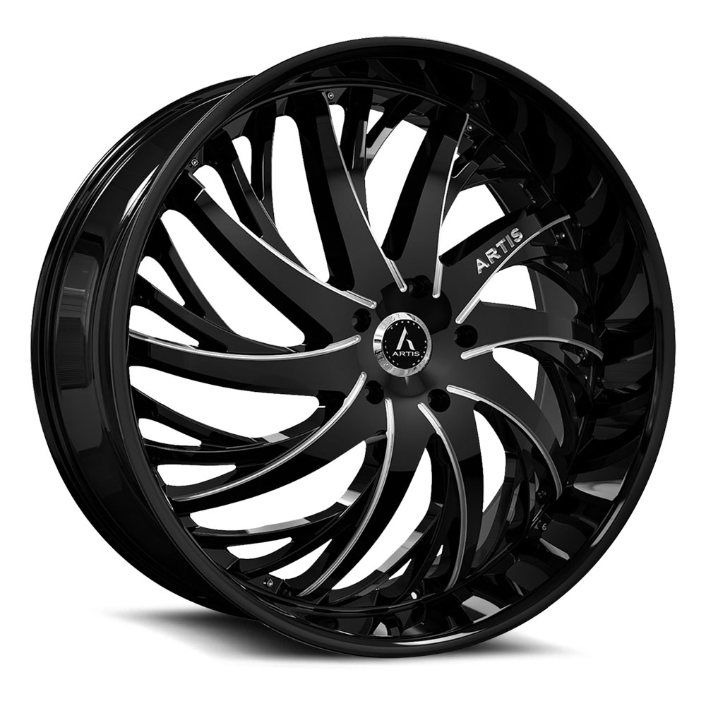 Artis Wheels Decatur WTD-ARTIS-WHEELS-DECATUR-20-GLOSS-BLACK-MILLED - 20x9 / +35mm / 5X112/5X114.3/5X120 / Gloss Black Milled