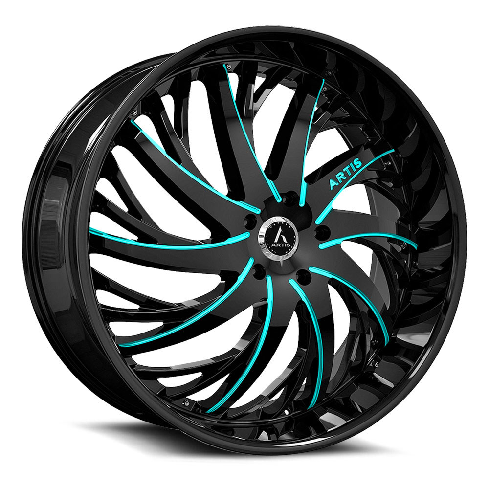 Artis Wheels Decatur WTD-ARTIS-WHEELS-DECATUR-20-GLOSS-BLACK-WITH-GREEN-TINT-ON-WINDOWS - 20x9 / +35mm / 5X112/5X114.3/5X120 / Gloss Black With Green Tint On Windows