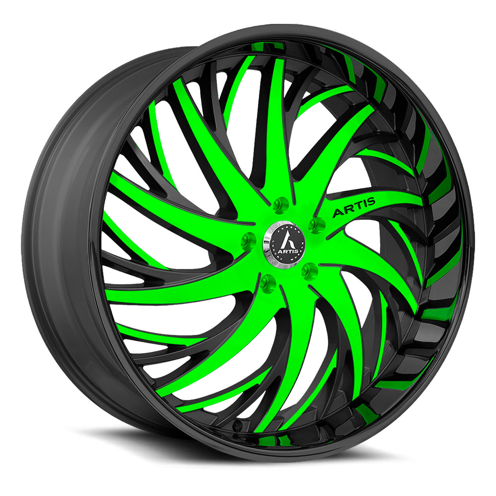 Artis Wheels Decatur WTD-ARTIS-WHEELS-DECATUR-20-GREEN-AND-BLACK - 20x9 / +35mm / 5X112/5X114.3/5X120 / Green And Black