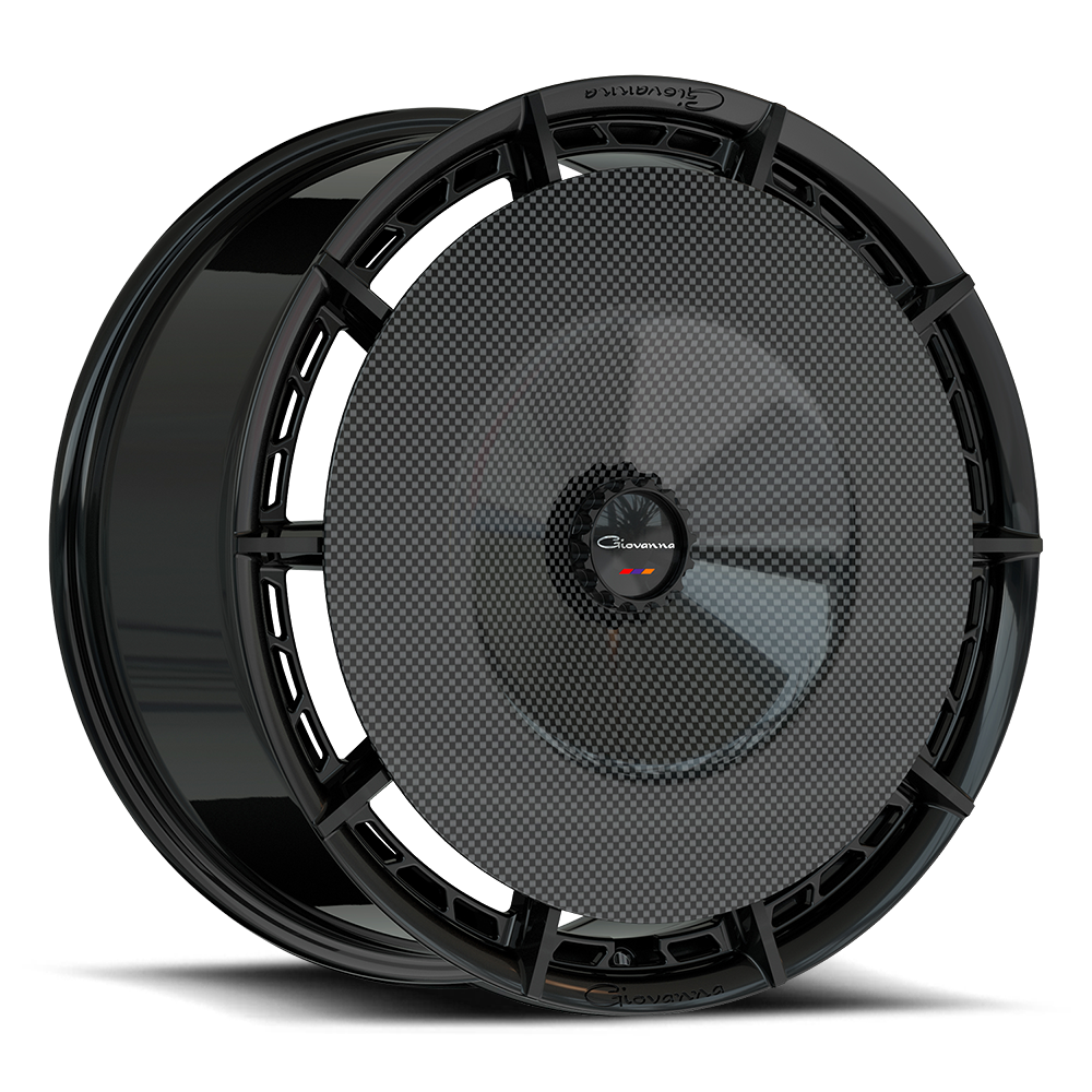 Giovanna Wheels Alesanna WTD-GIOVANNA-WHEELS-ALESANNA-20-GLOSS-BLACK-W-CARBON-CAP - 20x9 / +35mm / 5X112/5X114.3/5X120 / Gloss Black W/ Carbon Cap