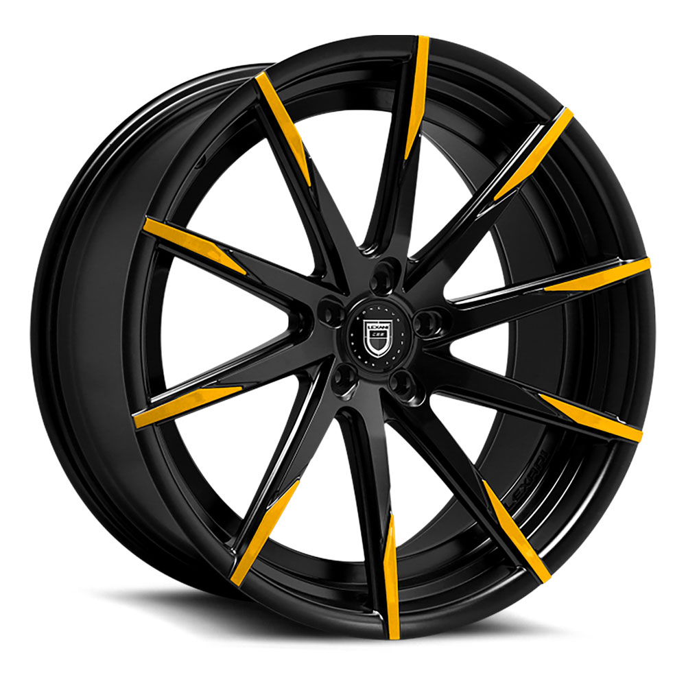 Lexani Cast Wheels Css-15 WTD-LEXANI-CAST-WHEELS-CSS-15-20-GLOSS-BLACK-YELLOW-MILLED - 20x9 / +35mm / 5X112/5X114.3/5X120 / Gloss Black Yellow Milled