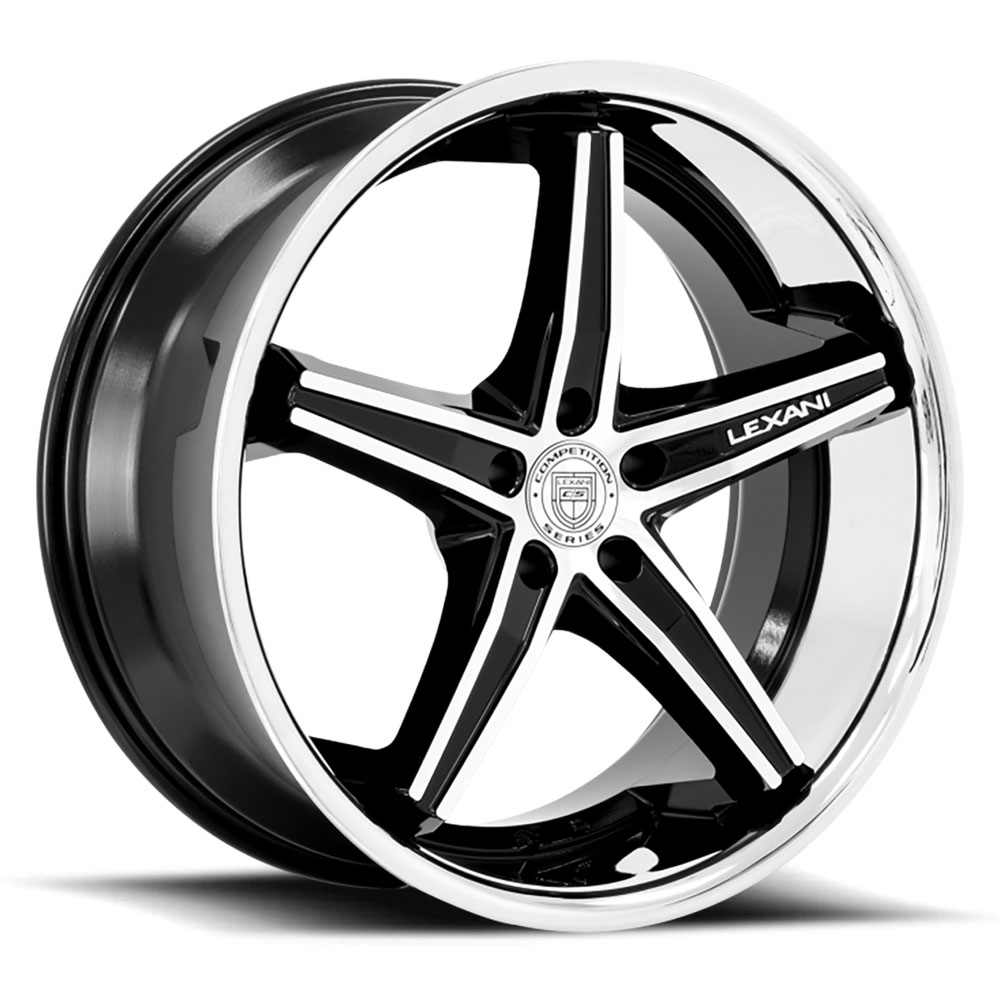 Lexani Cast Wheels Fiorano WTD-LEXANI-CAST-WHEELS-FIORANO-20-MACHINE-BLACK-W-SS-LIP - 20x9 / +35mm / 5X112/5X114.3/5X120 / Machine Black W/ Ss Lip