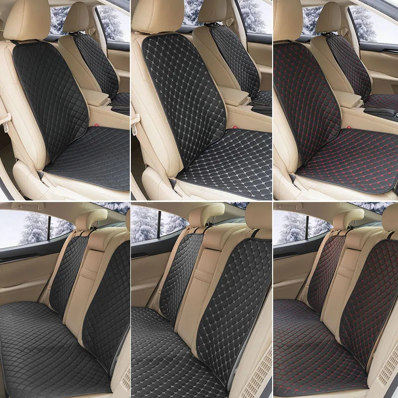 Leather Car Seat Covers Set Four Seasons Front Rear Seat Protector Car Seat Cushion Pad Mat Auto Interior Accessories Universal