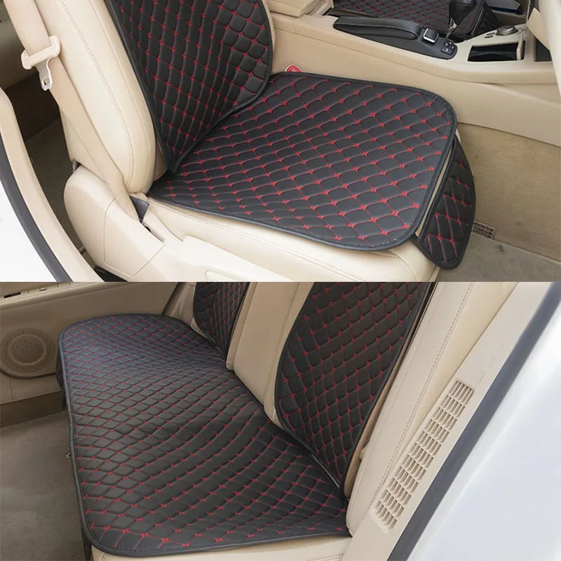 Leather Car Seat Covers Set Four Seasons Front Rear Seat Protector Car Seat Cushion Pad Mat Auto Interior Accessories Universal