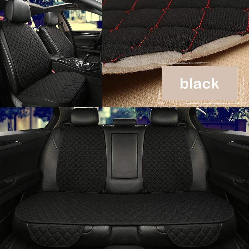 Universal Car Seat Cover Protector Linen Front Rear Back Flax Summer Cushion Pad Mat Sedan Suv Pick-up Car Interior Accessories