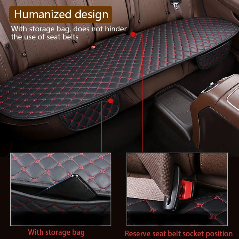 Leather Car Seat Covers Set Four Seasons Front Rear Seat Protector Car Seat Cushion Pad Mat Auto Interior Accessories Universal