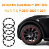 20 Inch For Tesla Model Y 2017-2023 4Pcs Vehicle Wheel Rims Edge Protector Ring Tire Guard Strip Wheel Hub Covers Accessories