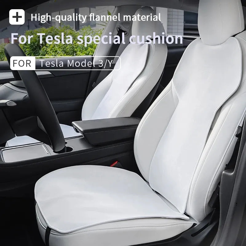Seat Cover Cushion for Tesla Model 3 Y Flannel Anti-dirty Anti-kick White Black Special Custom Fit Model3 Interior Accessories