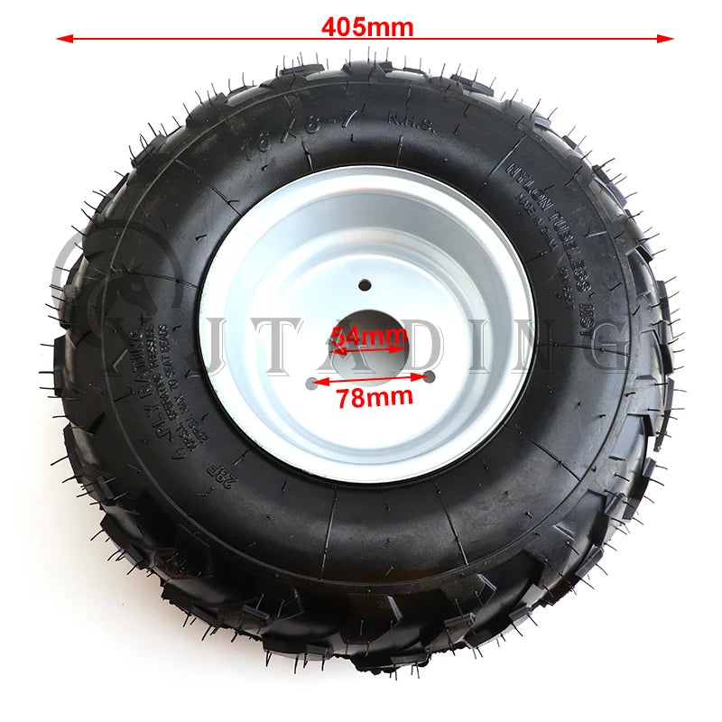 16 inch Vacuum Wheels 16x8-7 Tubeless Tire & 7" Wheel Hub For 50cc-125cc ATV Go Kart Golf Cart Buggy Lawn Mower Snow Plow Quad