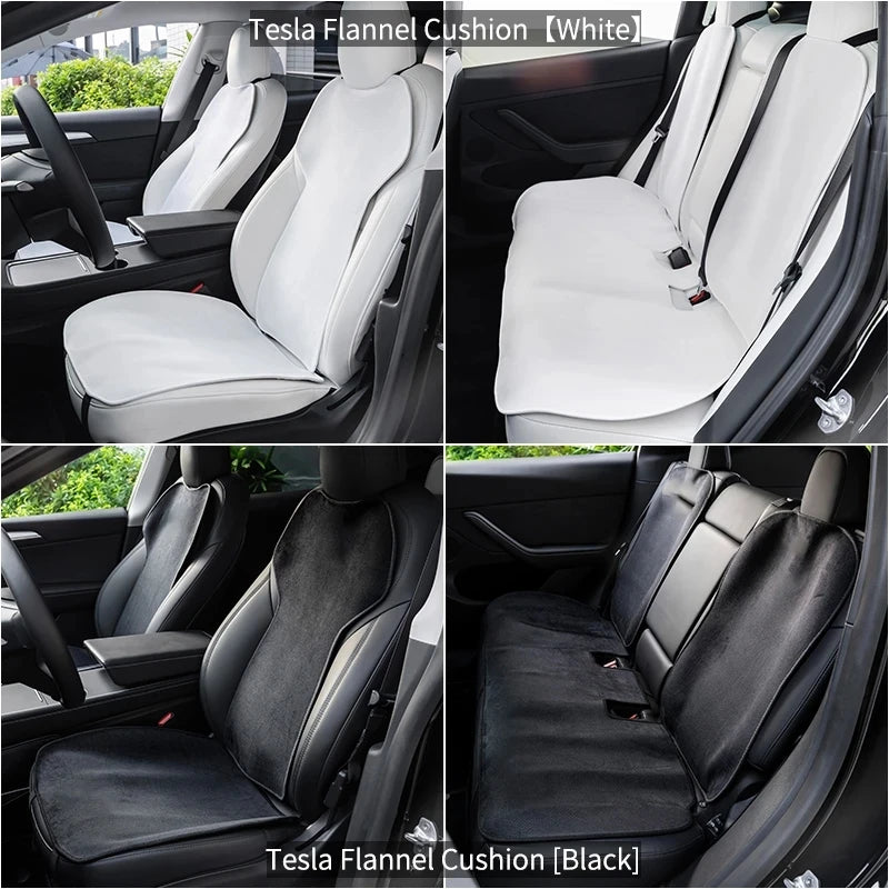 Seat Cover Cushion for Tesla Model 3 Y Flannel Anti-dirty Anti-kick White Black Special Custom Fit Model3 Interior Accessories