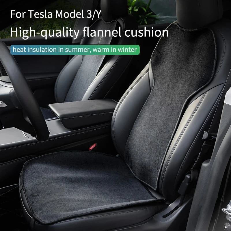 Seat Cover Cushion for Tesla Model 3 Y Flannel Anti-dirty Anti-kick White Black Special Custom Fit Model3 Interior Accessories